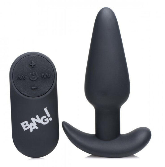 21x Silicone Butt Plug With Remote - Black - TemptationsXR Brands BangTemptationsBNG-AG563-BLK