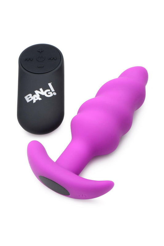 21x Silicone Swirl Plug With Remote - Purple - TemptationsXR Brands BangTemptationsBNG-AG564-PUR
