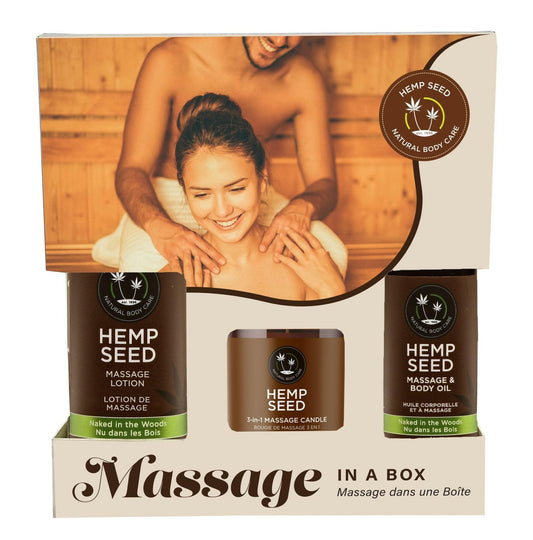 Hemp Seed Massage in a Box Gift Set - Naked in the Woods - TemptationsEarthly BodyTemptationsEB-HSMIB022