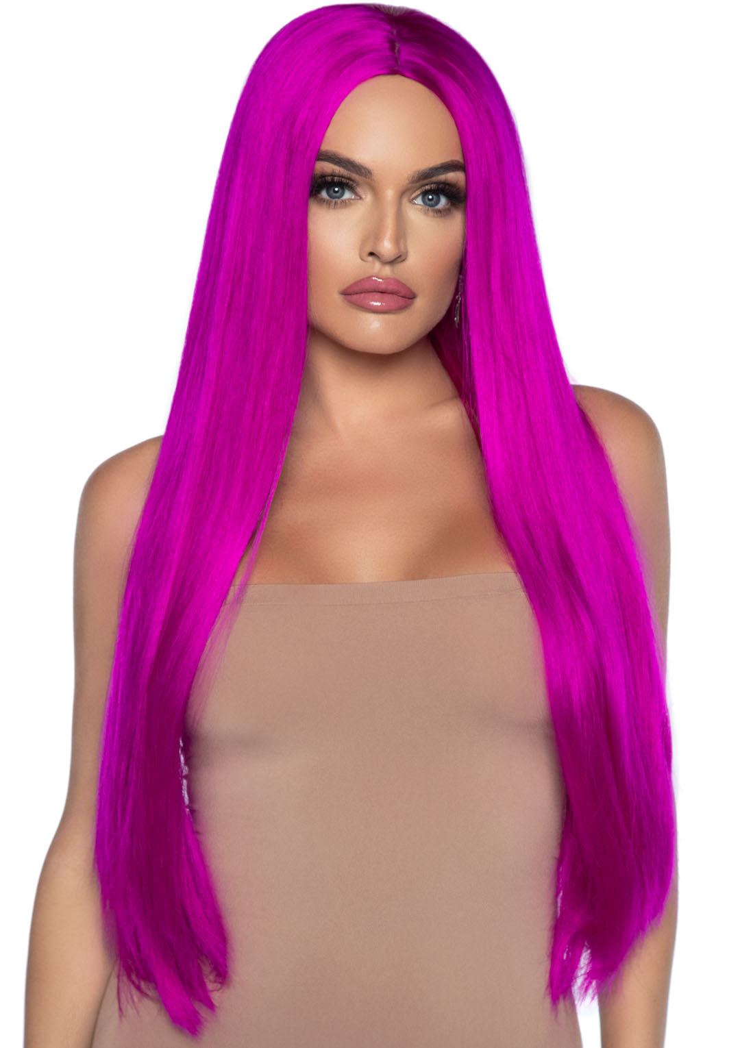 33 Inch Long Straight Center Part Wig - Raspberry LA-A2864RASP