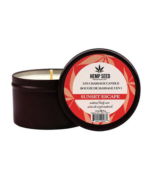 Hemp Seed 3-in-1 Massage Candle - Sunset Escape 6 Oz EB-HSCS023C