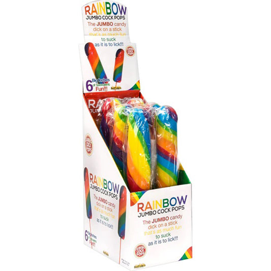 Jumbo Rainbow Cock Pops 6 Piece Display HTP2353D