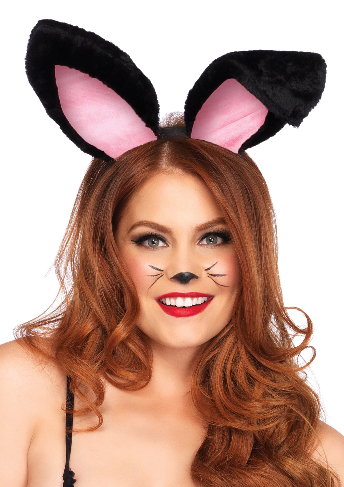 Plush Bunny Rabbit Ears Headband - Black LA-A2811BLK