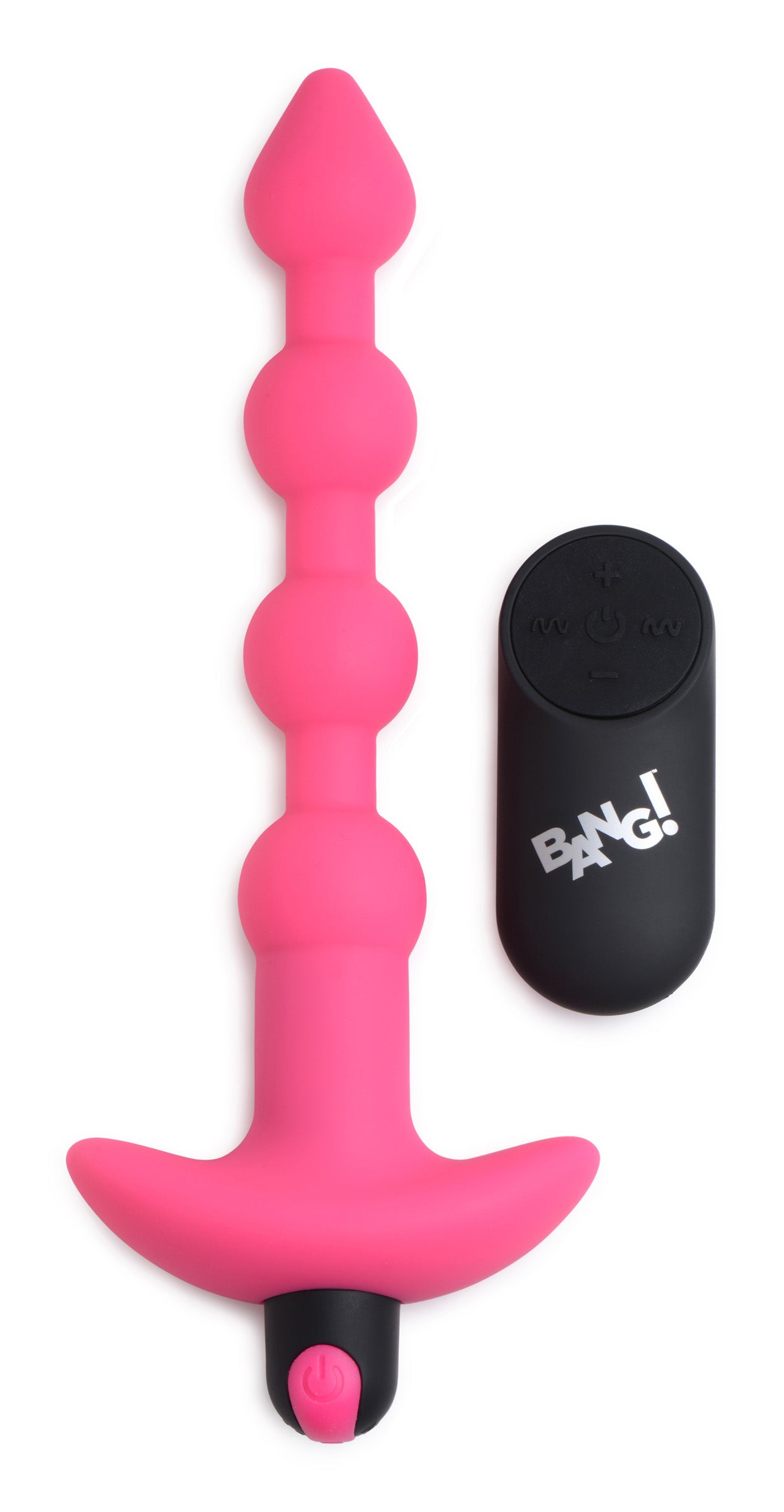 Bang - Vibrating Silicone Anal Beads and Remote Control - Pink BNG-AG614-PNK