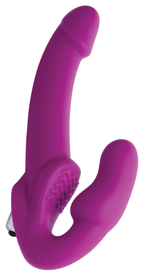 Evoke Vibrating Strapless Silicone Strap-on Dildo SU-AE826