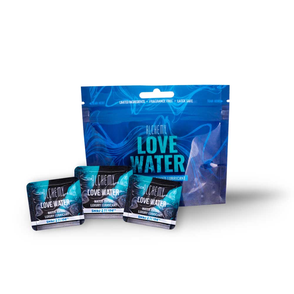 Alchemy Love Water Snap Slide Display - 12 Packs 16 Ct -Water-Based Lubricant AM-537806P