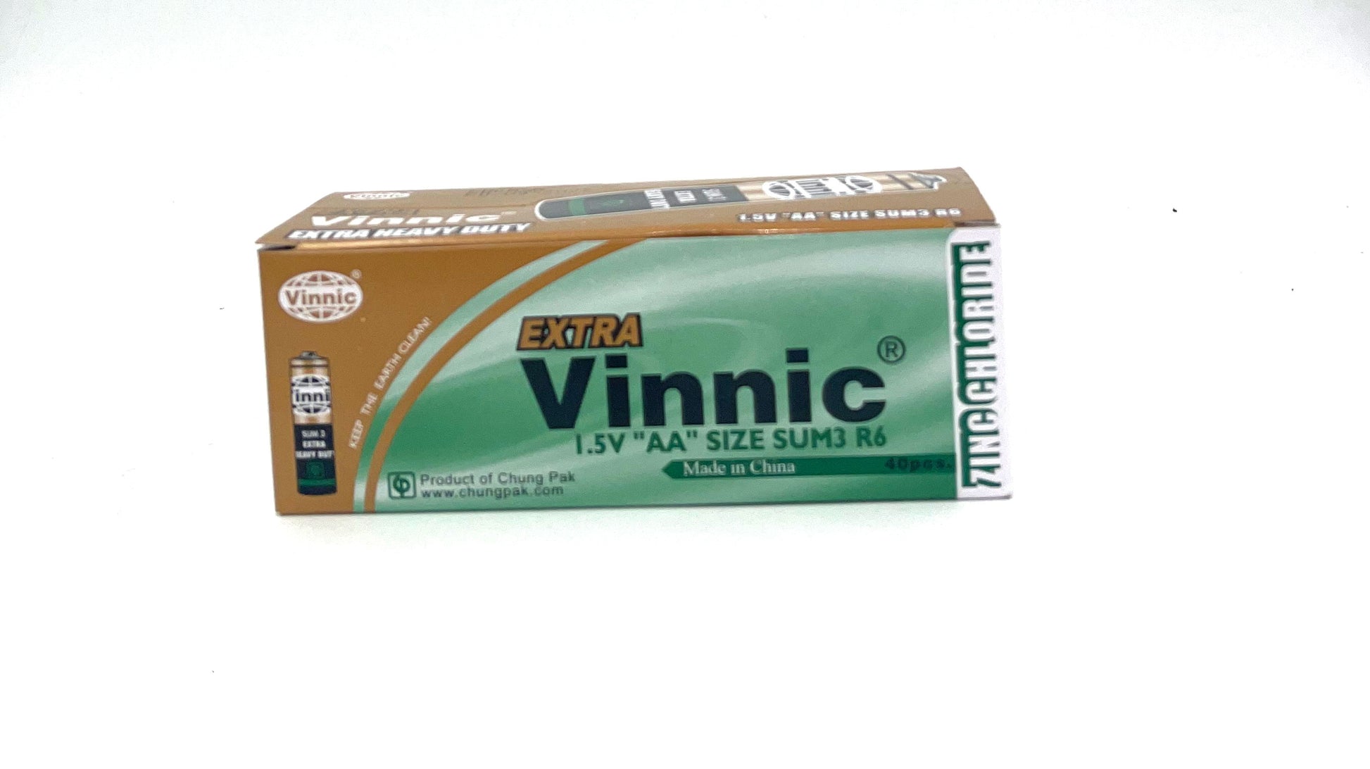 Vinnic Extra Heavy Duty AA Batteries- 40 Pcs. Box SPER6MSG