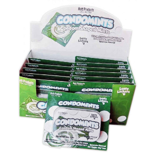 Condomints Spearmints Flavor Condoms Shaped Mints Display HTP3510-D