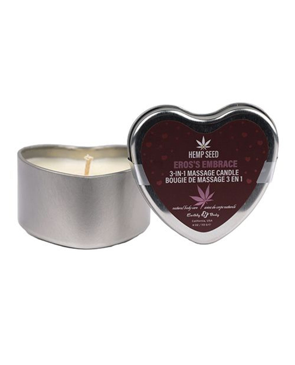 Hemp Seed 3-in-1 Valentines Day Candle - Ero's  Embrace 4 Oz EB-HSCV024B