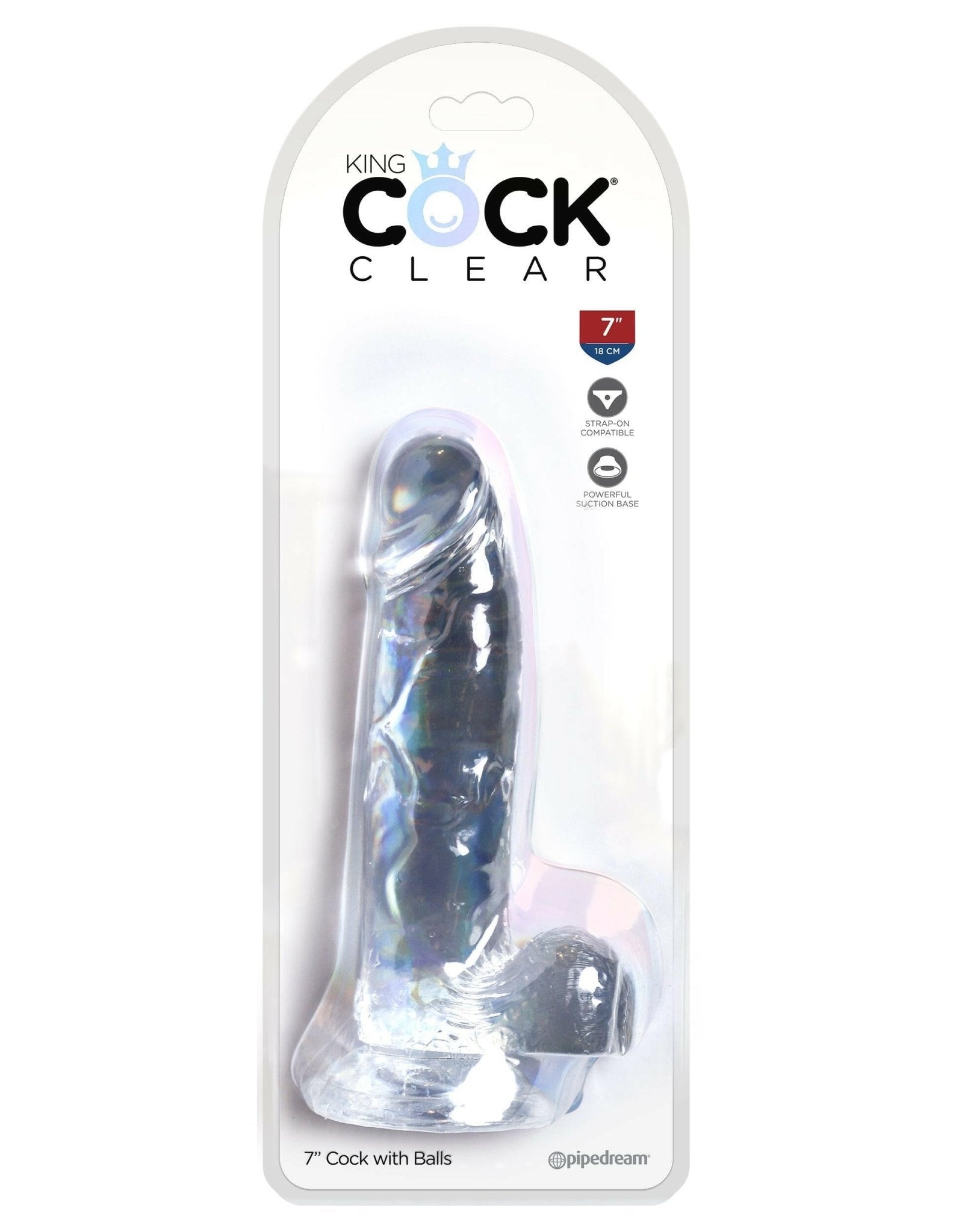 King Cock Clear 7" Cock With Balls - TemptationsPipedreamTemptationsPD5754-20