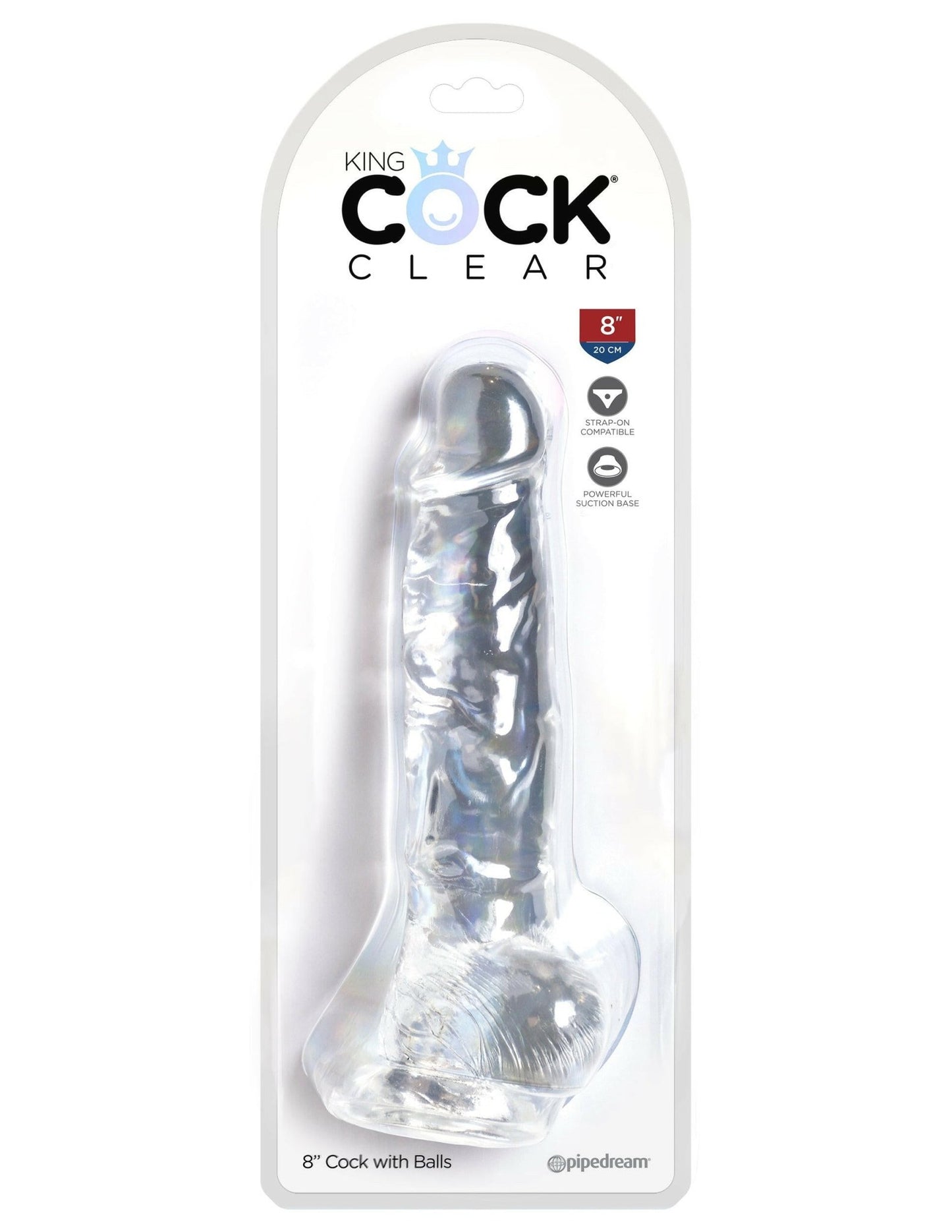 King Cock Clear 8" Cock With Balls - TemptationsPipedreamTemptationsPD5756-20