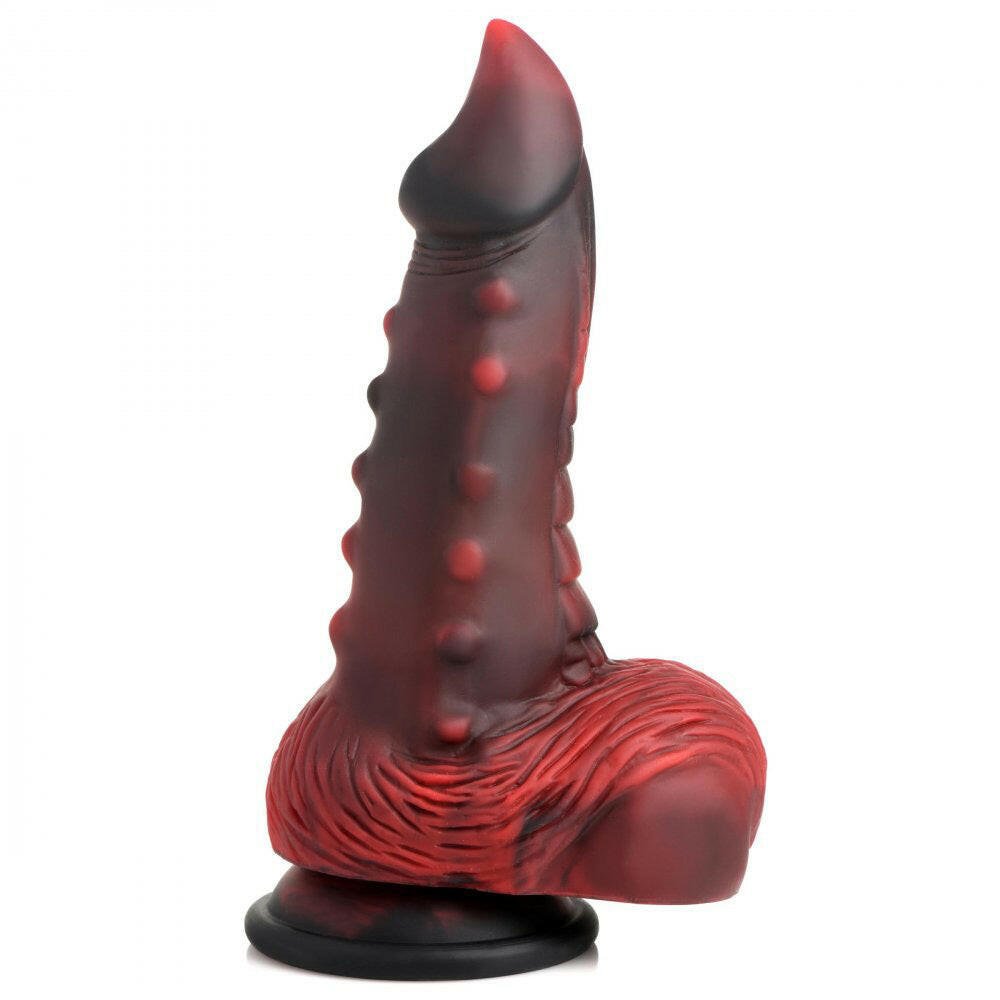 Lava Demon Thick Nubbed Silicone Dildo - Red/black - TemptationsXR Brands Creature CocksTemptationsCC-AH040-REDBK