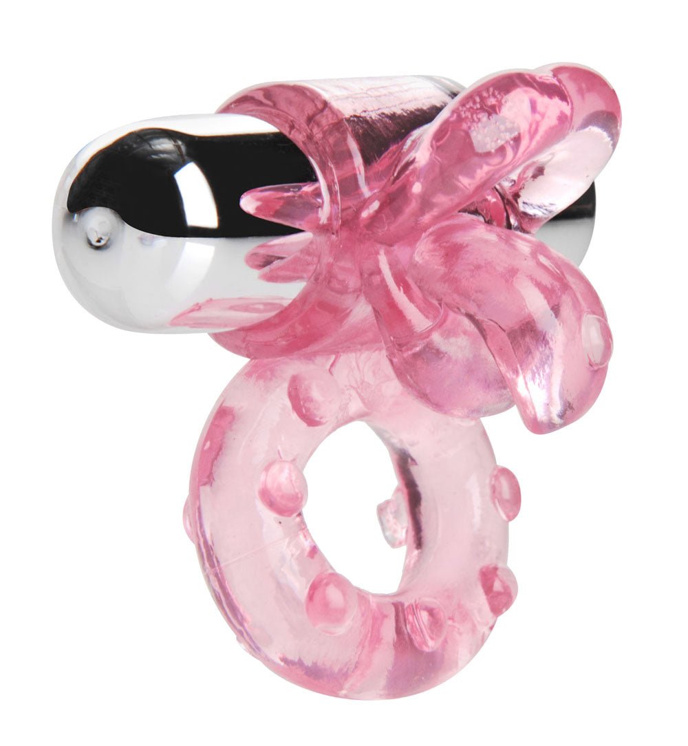 Lick Her Pierced Tongue Vibrating Cock Ring - Pink - TemptationsXR Brands Trinity VibesTemptationsTV-AE601