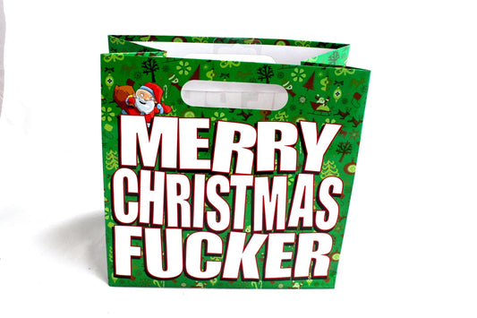 Merry Christmas Fucker - Gift Bag With Die Cut Handles - TemptationsKalanTemptationsK-GB116