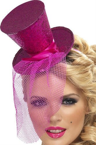 Mini Top Hat on Headband - Hot Pink - TemptationsFever LingerieTemptationsFV-21194