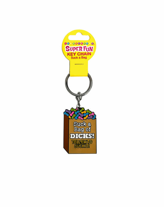 Super Fun Key Chain, Suck a Bag of Dicks LG-CP1178