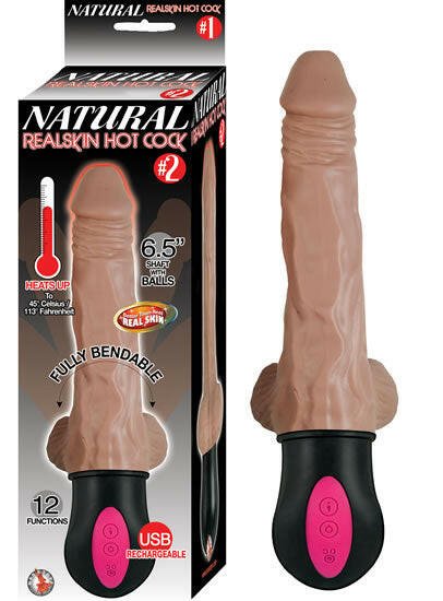 Natural Realskin Hot Cock #2 - With Balls - Brown - TemptationsNasstoysTemptationsNW2814