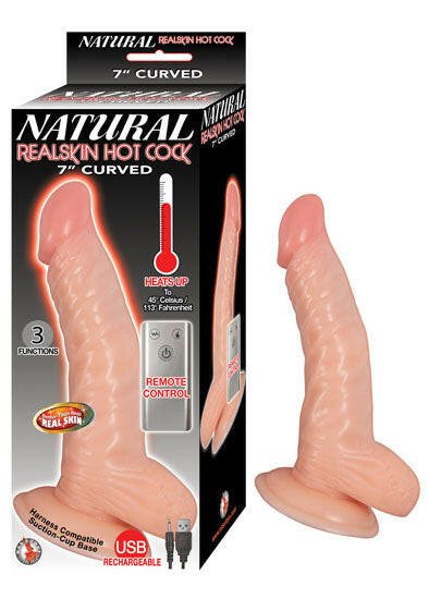 Natural Realskin Hot Cock Curved 7" - Flesh - TemptationsNasstoysTemptationsNW2891-1