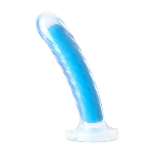 Neo Elite - Glow in the Dark - Tao - 7 Inch Silicone Dual Density Dildo - Neon Blue - TemptationsBlush NoveltiesTemptationsBL-80803