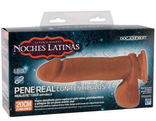 Noches Latinas - Ultraskyn Pene Real Con Testiculos - 8 Inch - TemptationsDoc JohnsonTemptationsDJ5700-02