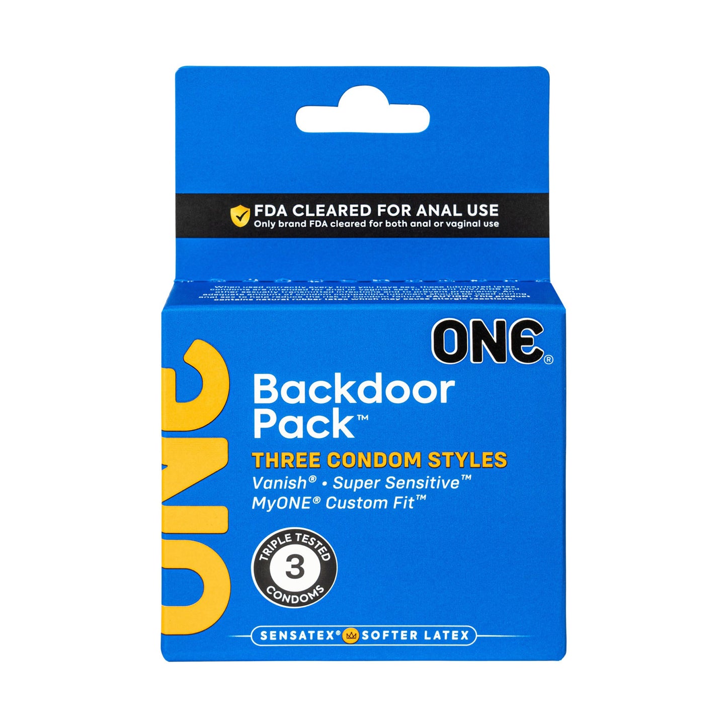 One Backdoor 3 Count Condoms PM11010B3C