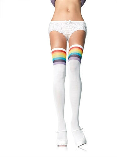 Over the Rainbow Opaque Thigh Highes - One Size - TemptationsLeg AvenueTemptationsLA-6612