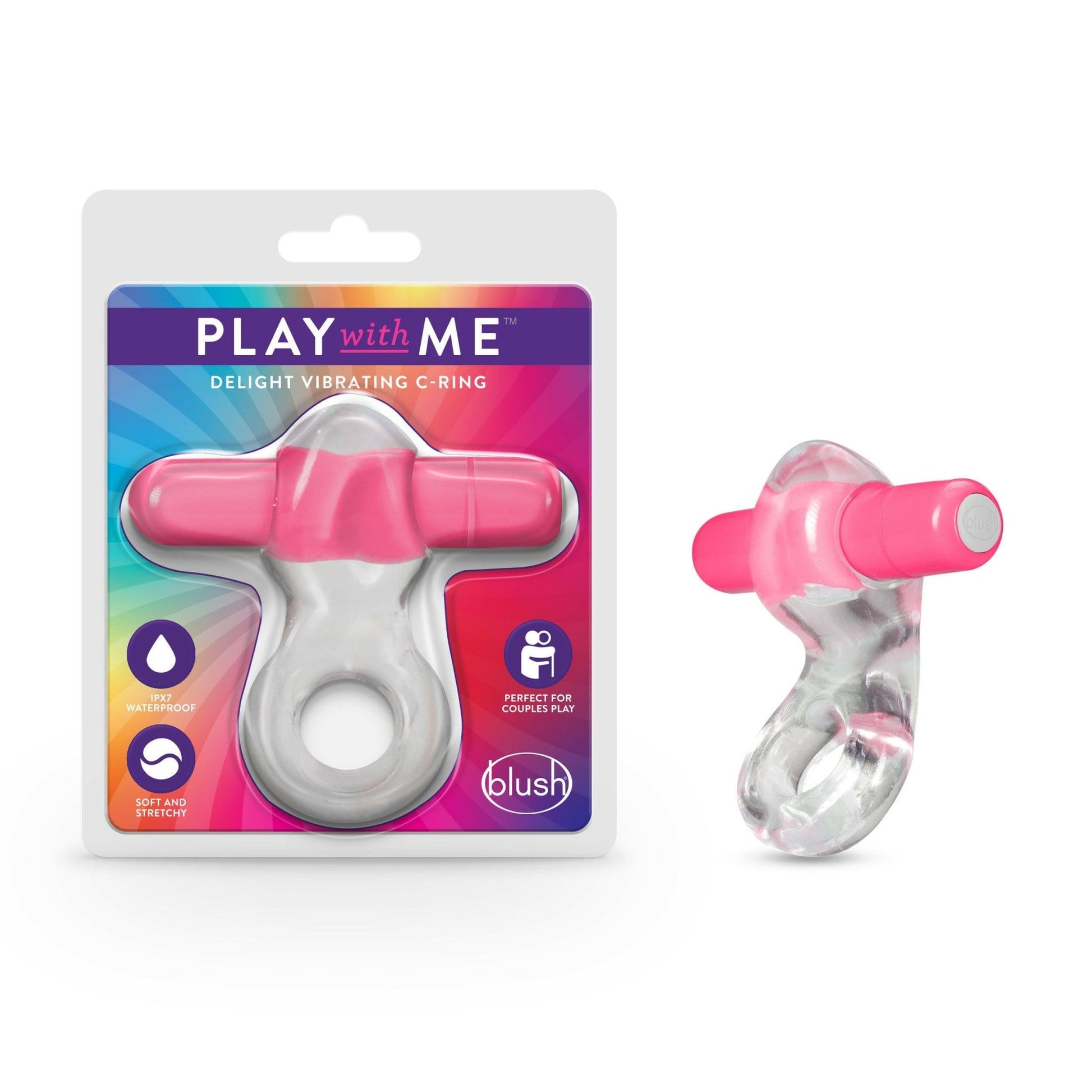 Play With Me Delight Vibrating C-Ring - Pink - TemptationsSale SpecialsTemptationsBL-74300