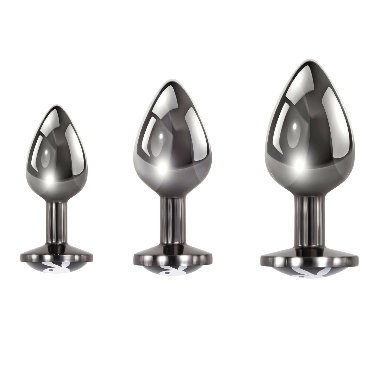 Pleasure 3 Ways - Butt Plug - Hematite - TemptationsPlayboyTemptationsPB-BP-2253-2