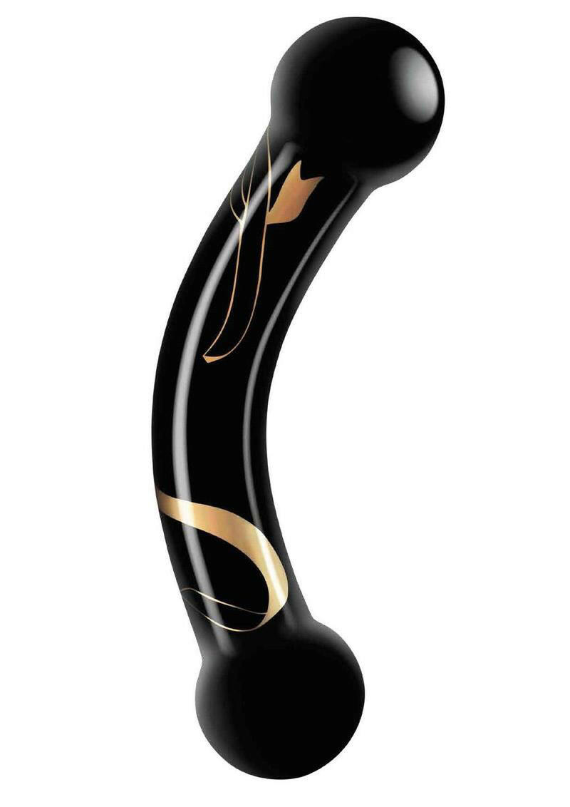 Secret Kisses - 5.5 Inch Handblown Glass Double Ended Dildo - Black - TemptationsSecret KissesTemptationsSK-3008