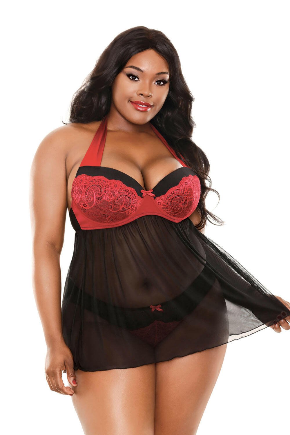 Sophia Halter Babydoll & Panty - 3x4x - TemptationsFantasy LingerieTemptationsFL-BP389-3X4X