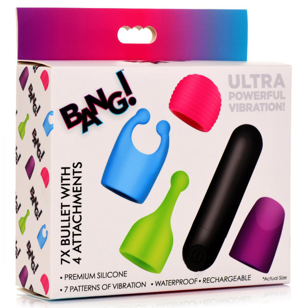 "Bang - Rechargeable Bullet With 4 Attachments BNG-AG992"