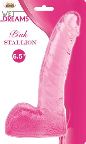 Wet Dreams Stallion Dildo With Balls - Pink HTP2951