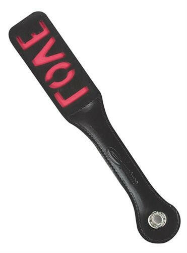 12 Inch Leather Impression Paddle - Love - TemptationsSportsheetsTemptationsSS904-01