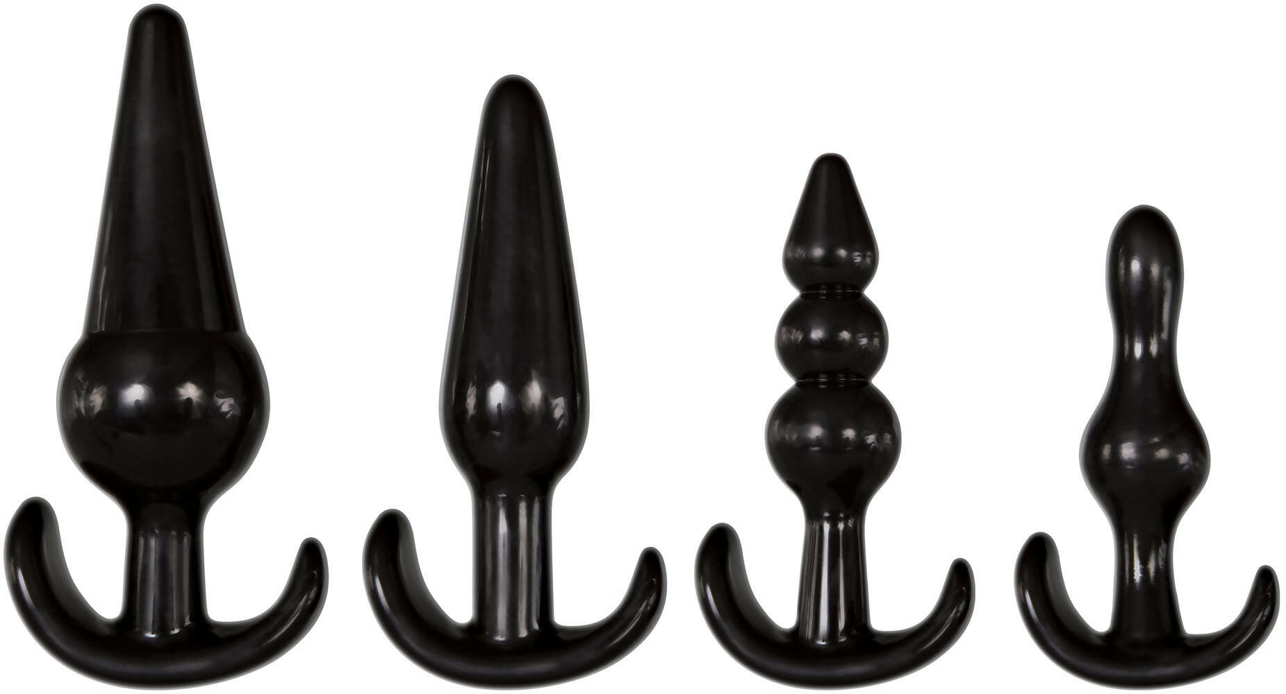 4 Piece Anal Plug Kit - Black - TemptationsAdam and EveTemptationsAE-WF-4944-2