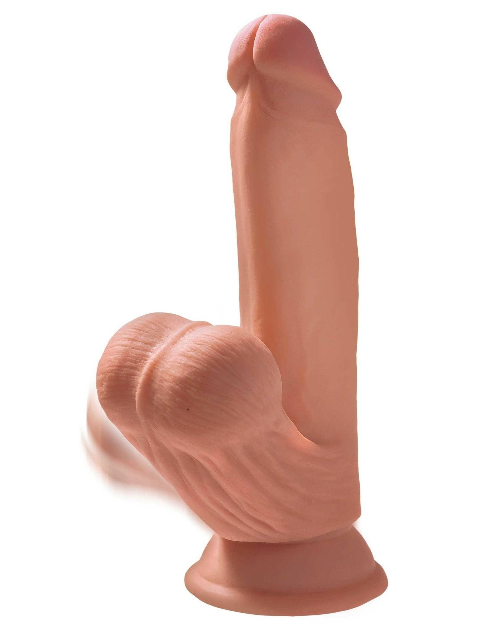 7 Inch Triple Density Cock With Swinging Balls - Tan - TemptationsPipedreamTemptationsPD5730-22