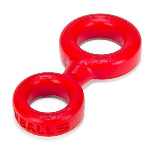 8 Ball Cockring With Attached Ball Ring Ox Balls - Red - TemptationsOxballsTemptationsOX-1076-RED