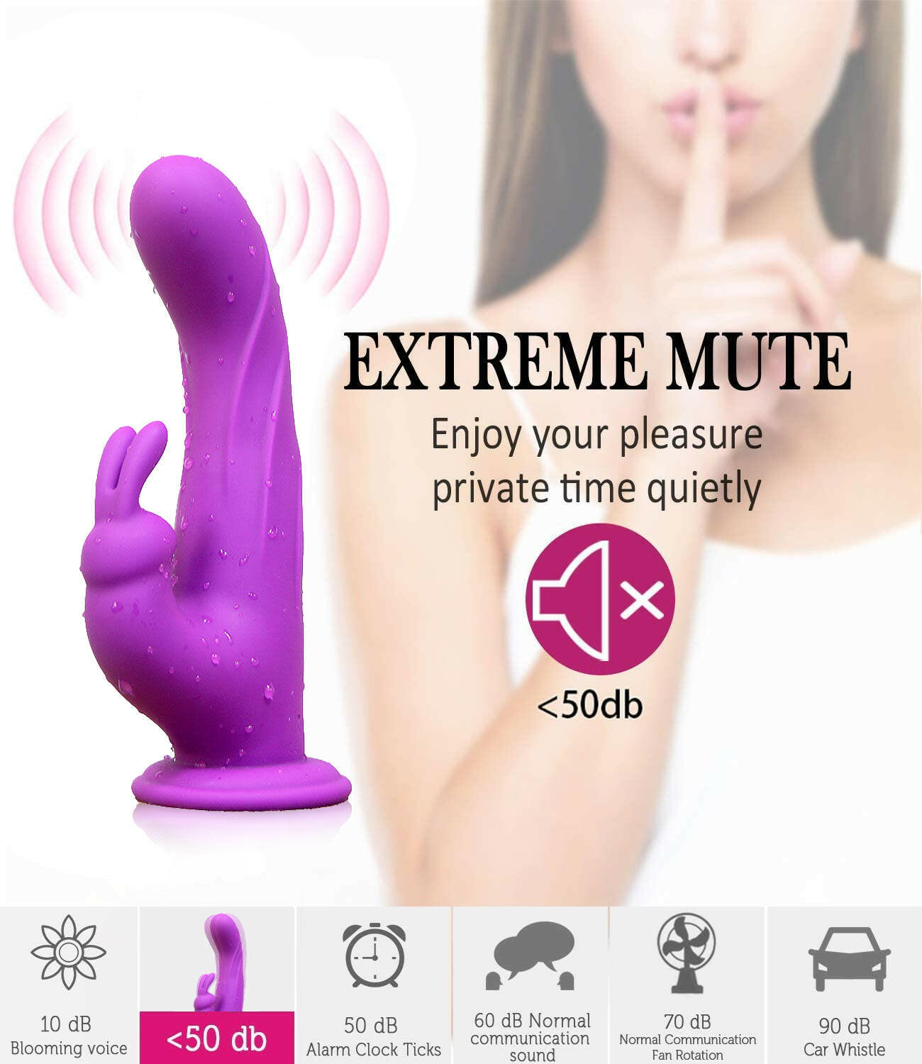 Wireless Controlled Rabbit Vibrator with Suction base