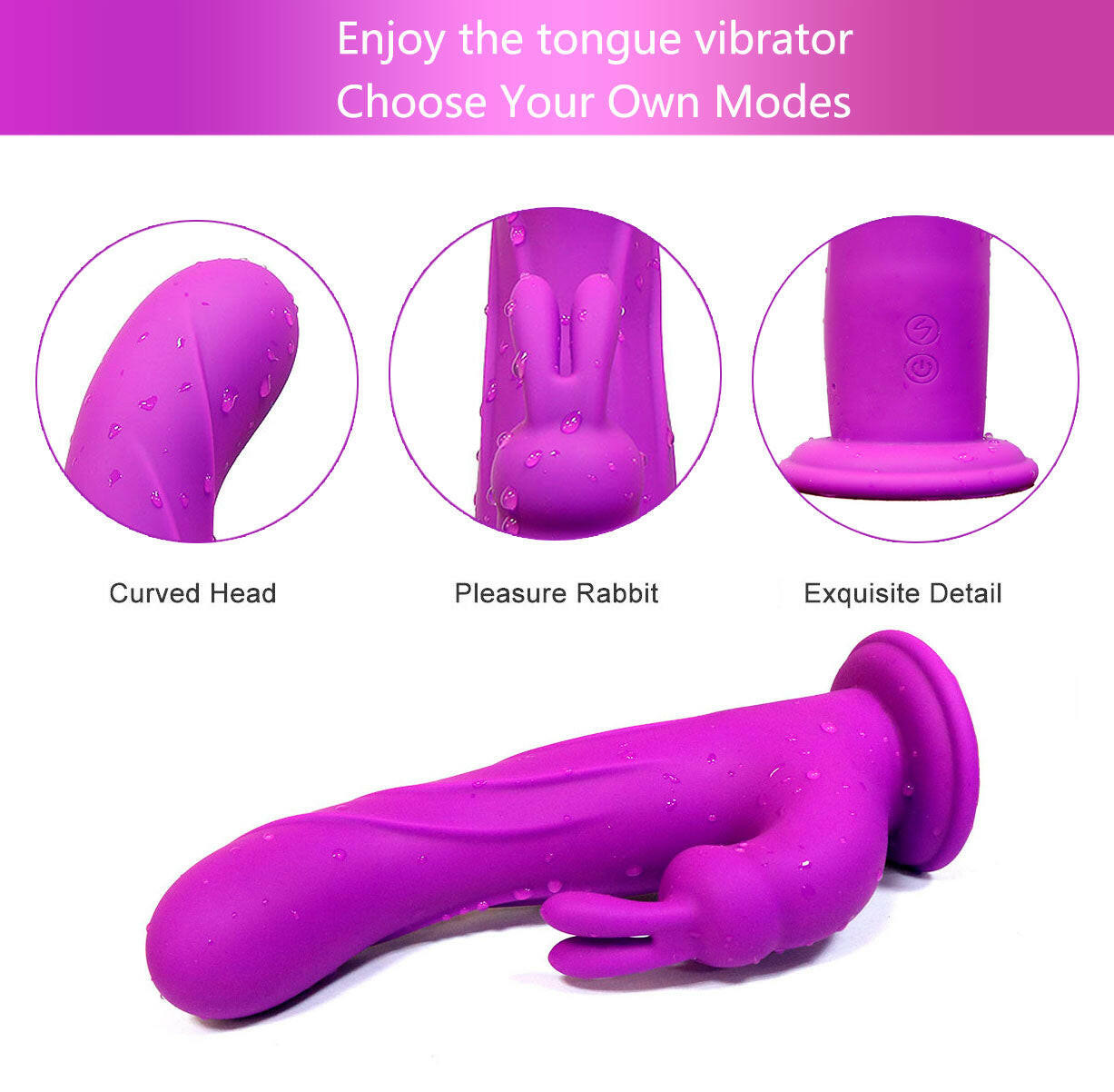 Wireless Controlled Rabbit Vibrator with Suction base