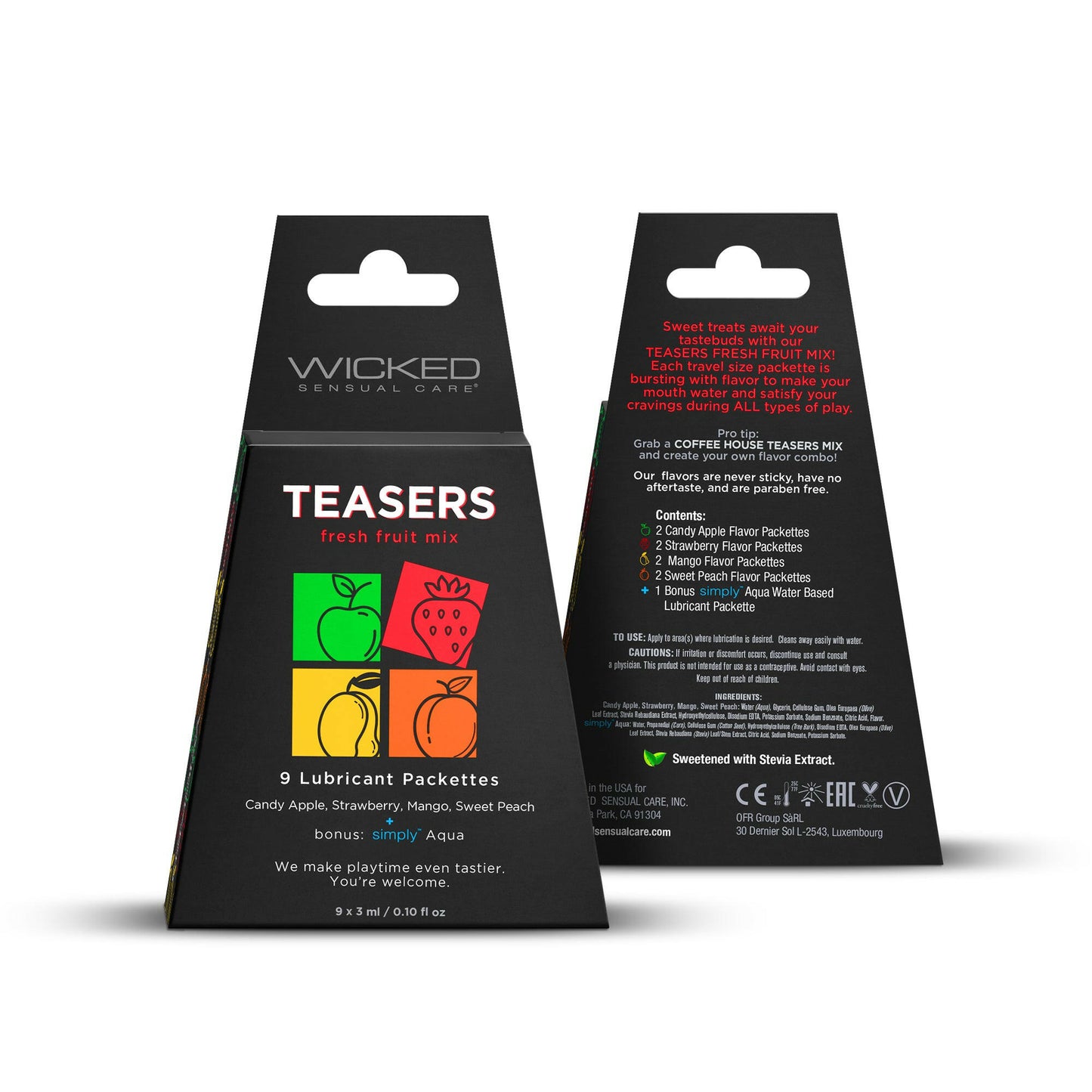 Teasers Fresh Fruit Mix - 9 Lubricant Packettes -  2 Each WS-99600