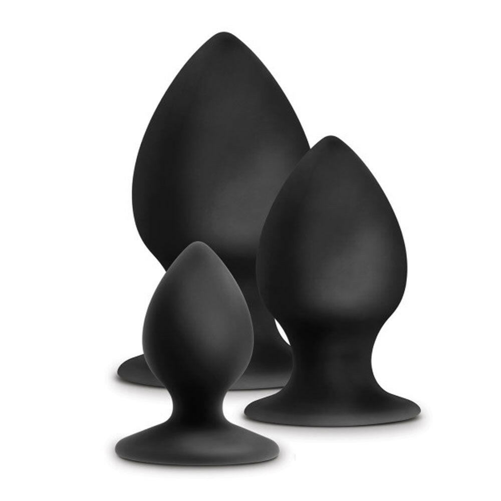 Anal Adventures - Platinum - Silicone Anal Stout Plug Kit - Black - TemptationsBlush NoveltiesTemptationsBL-381215