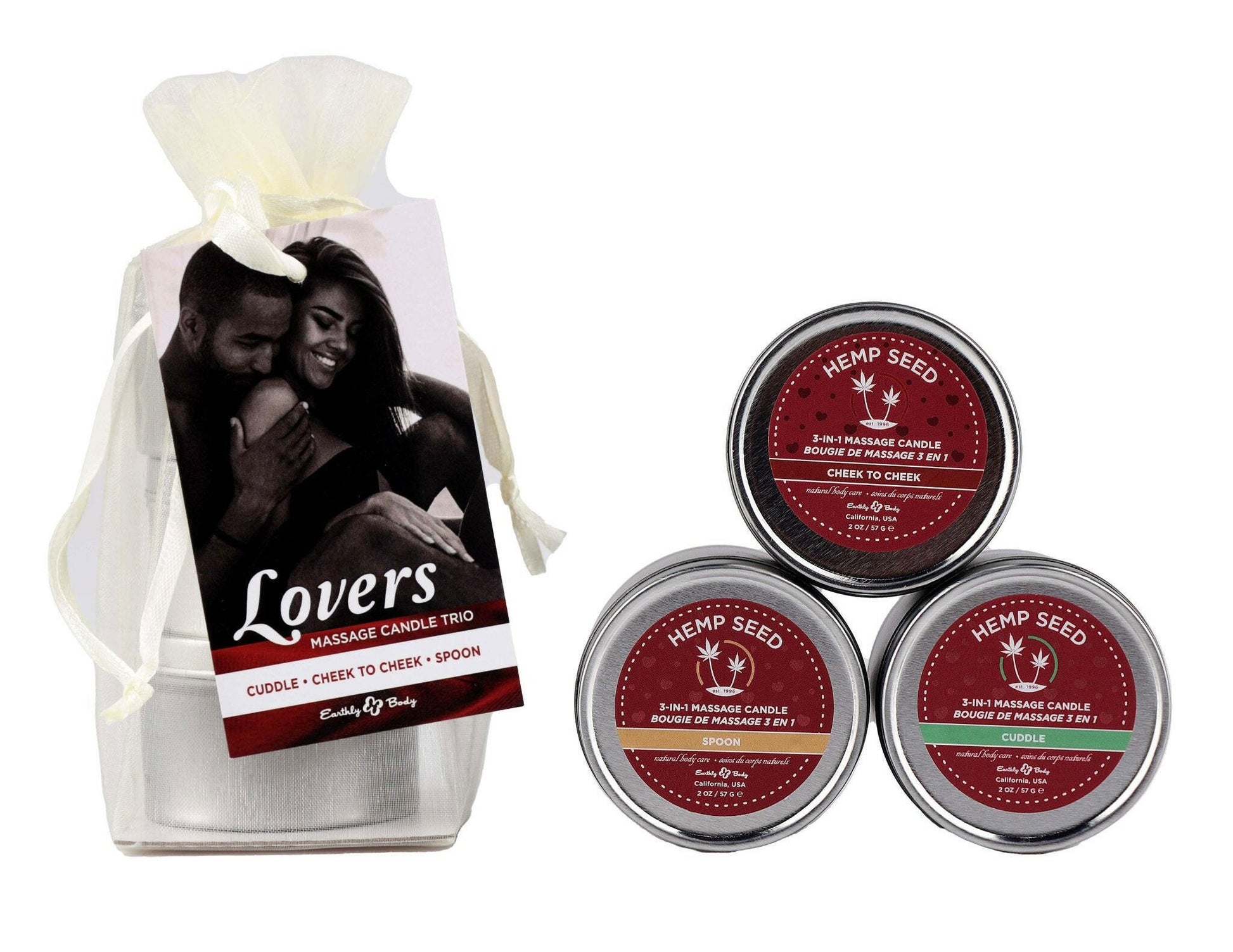 Bag Candle Valentine Trio - Cuddle / Cheek to Cheek / Spoon - 2 Oz - TemptationsEarthly BodyTemptationsEB-HSCV223T