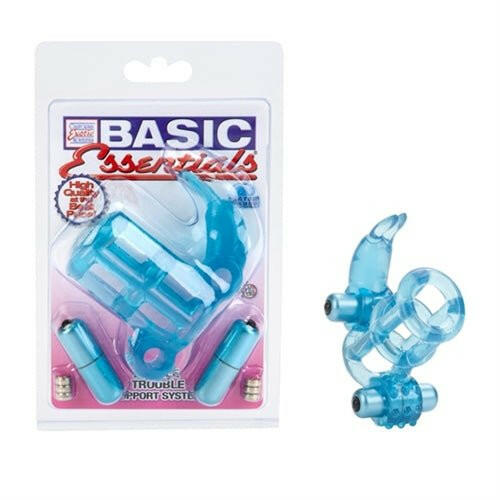 Basic Essential Double Trouble Vibrating Support System - Blue - TemptationsCalExoticsTemptationsSE1739122