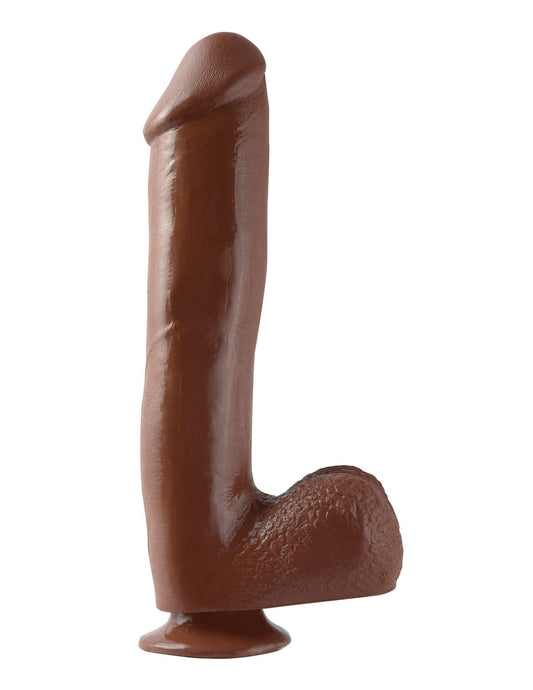 Basix Rubber Works - 10 Inch Dong With Suction Cup - Brown - TemptationsPipedreamTemptationsPD4222-29