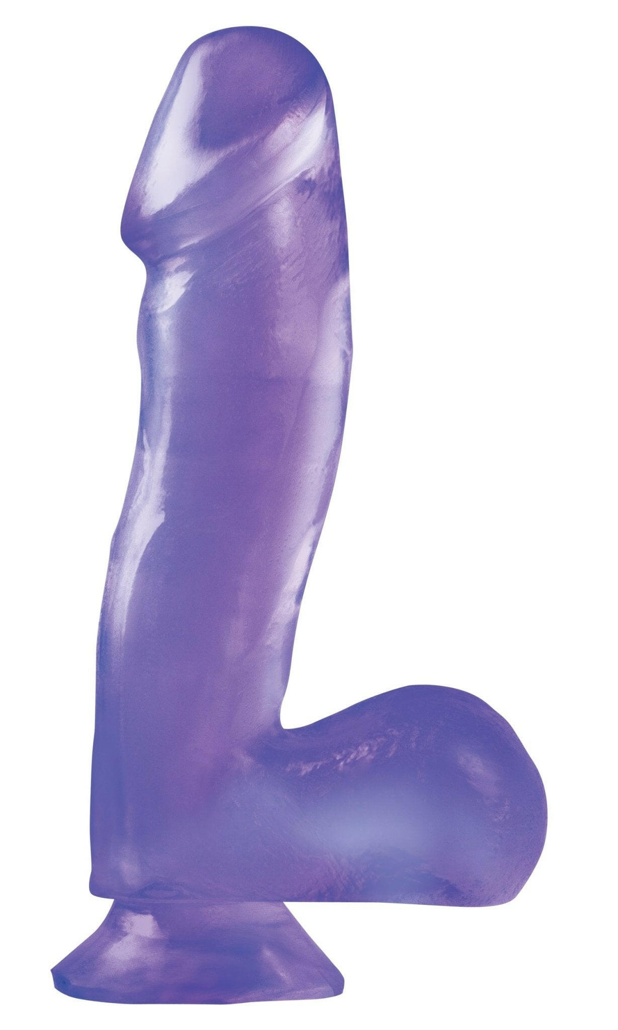 Basix Rubber Works - 6.5 Inch Dong With Suction Cup - Purple - TemptationsPipedreamTemptationsPD4220-12