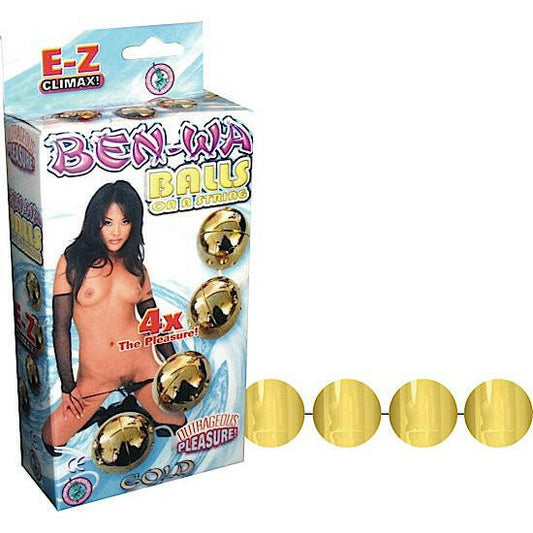 Ben Wa Balls on a String Gold - TemptationsNasstoysTemptationsNW1758-1