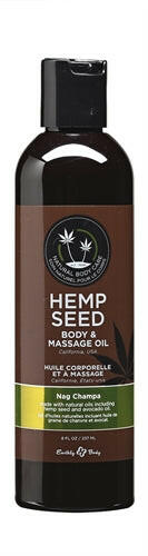 Hemp Seed Massage and Body Oil - Nag Champa - - 8 Fl. Oz./ 237ml EB-MAS009