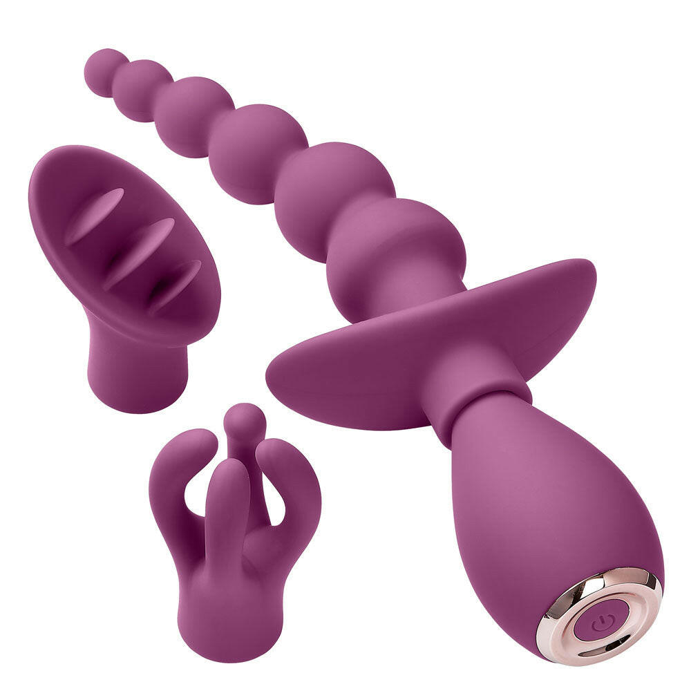 Cloud 9 Health and Wellness Anal Clitoral and Nipple Massager Kit - Purple - TemptationsCloud 9 NoveltiesTemptationsWTC919