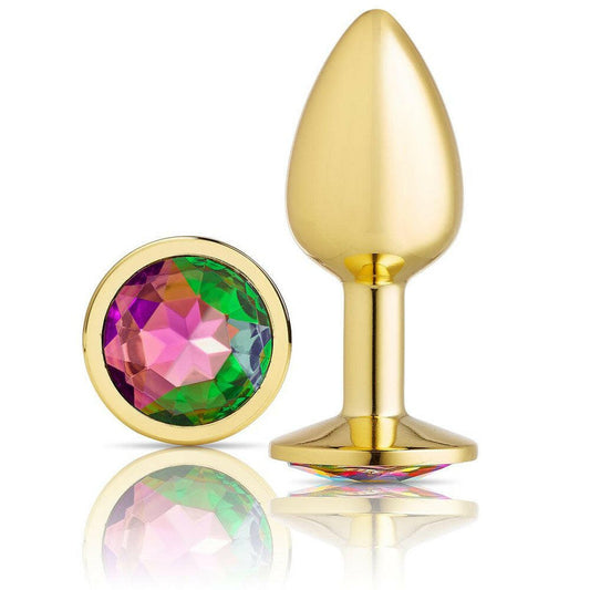 Cloud 9 Novelties Anal Gems Jeweled Gold Chromed Anal Plug - Medium - TemptationsCloud 9 NoveltiesTemptationsWTC310