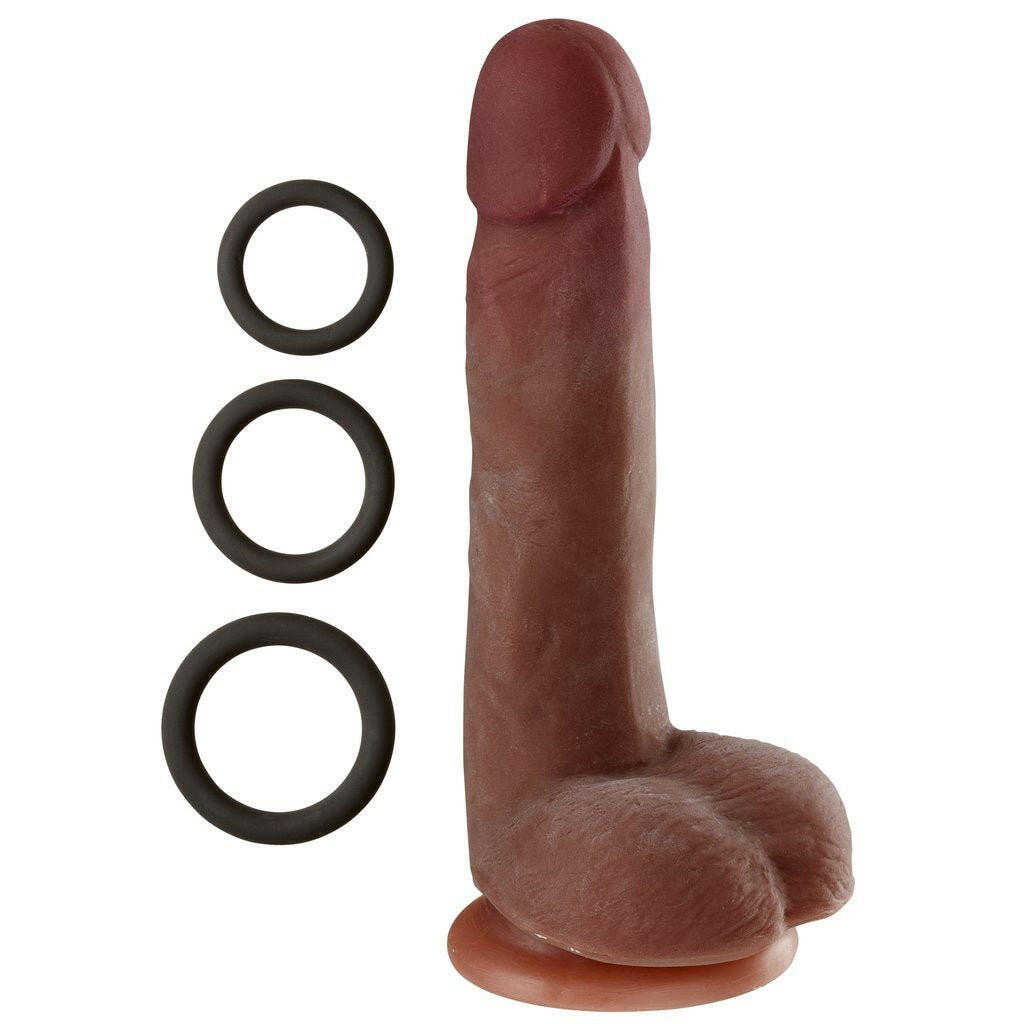 Cloud 9 Novelties Dual Density Real Touch 7 Inch With Balls - Brown - TemptationsCloud 9 NoveltiesTemptationsWTC705