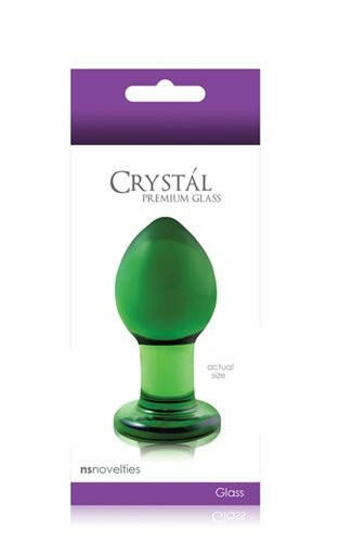 Crystal Premium Glass Plug - Medium - Clear Green - TemptationsnsnoveltiesTemptationsNSN0701-28